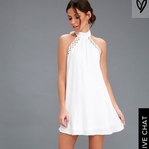 Lulus White Lace / Crochet Halter Dress